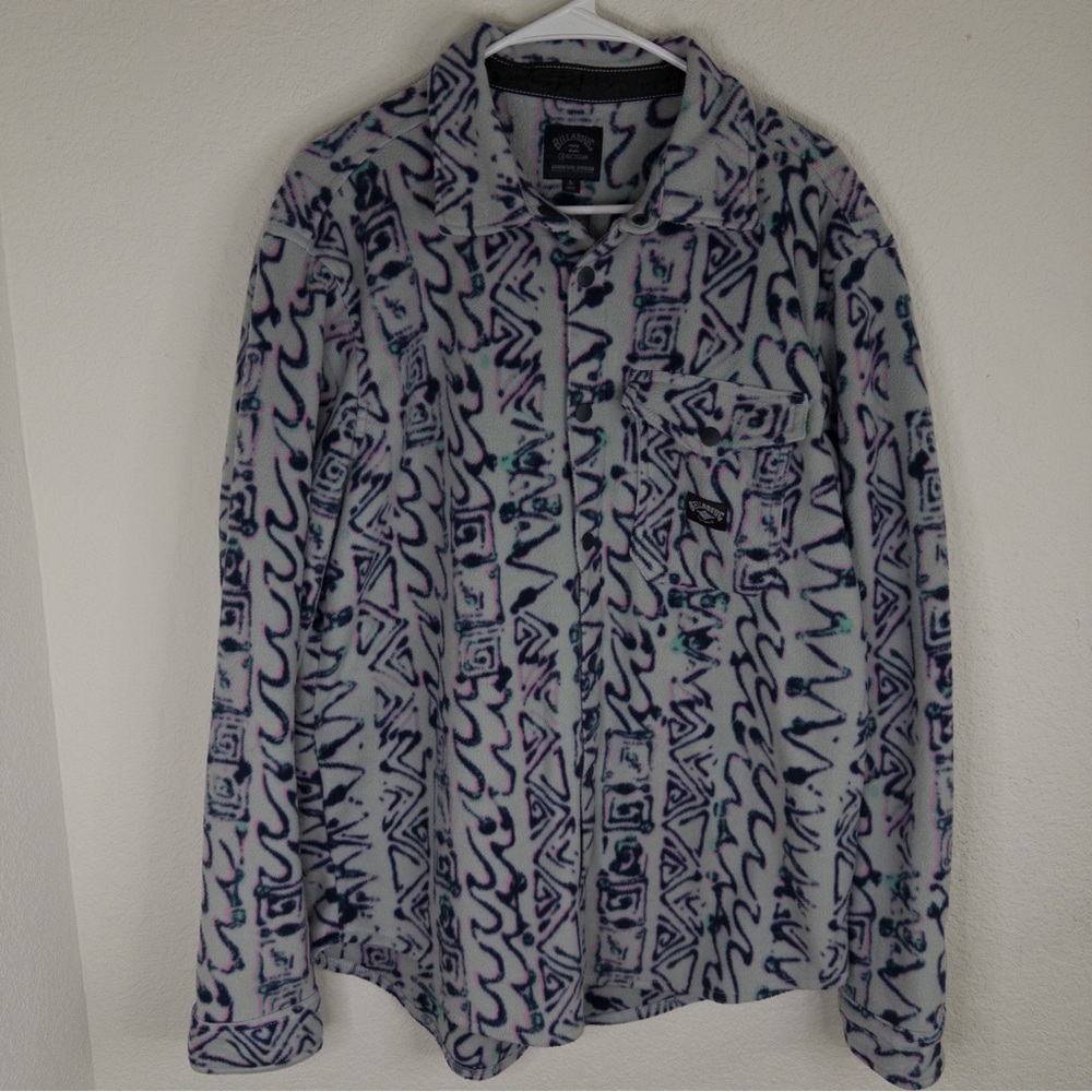 Billabong Adventure Division Furnace Flannel Fleece Overshirt in Cement Size L - Picture 12 of 15